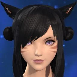 The Lodestone portrait of Eri Koneko, a black-haired Miqo’te.